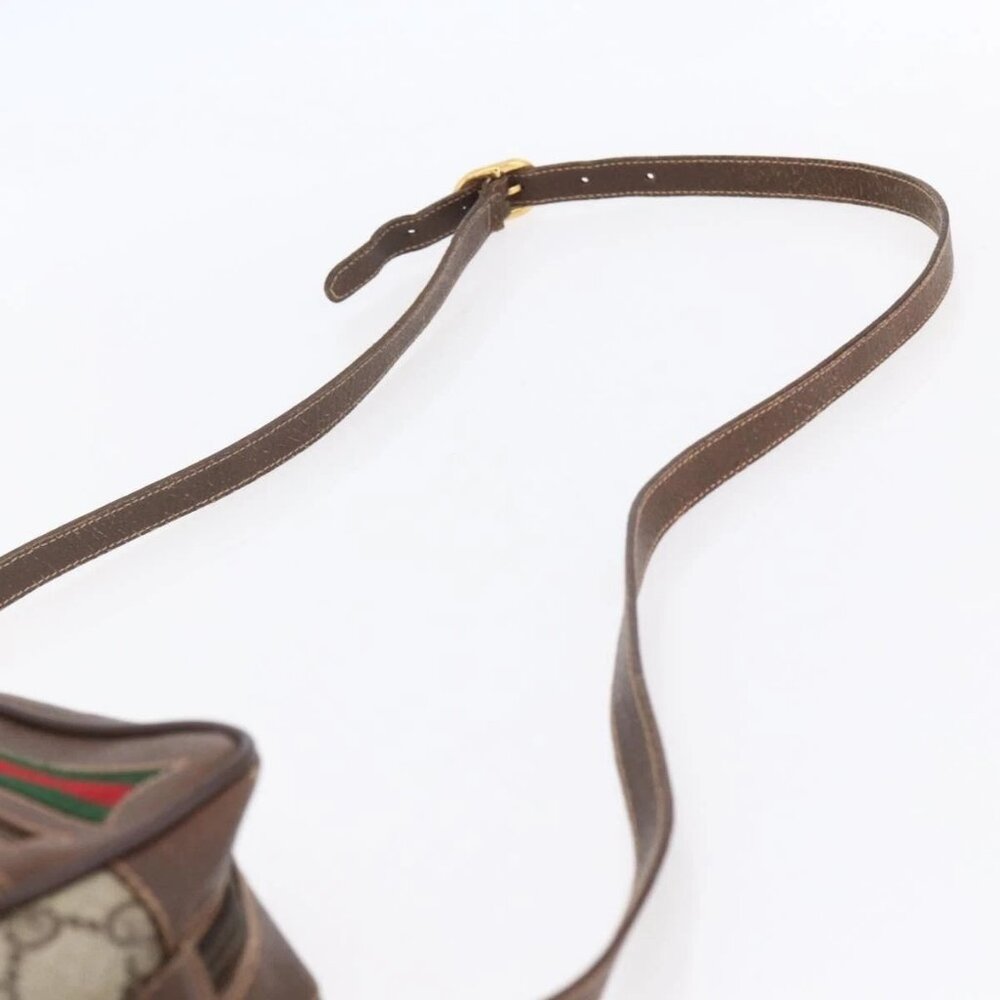 GUCCI GG Supreme Web Sherry Line Bag PVC Beige Gold 56 02 087 Auth 153480 - Picture 9 of 16